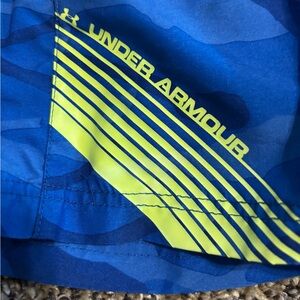 Under Armour Camo Blue and Neon Yellow Shorts